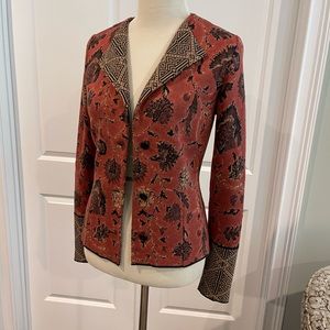 PERUVIAN CONNECTION KNIT JACKET. Size S. 100% supima cotton. Gorgeous colors!!